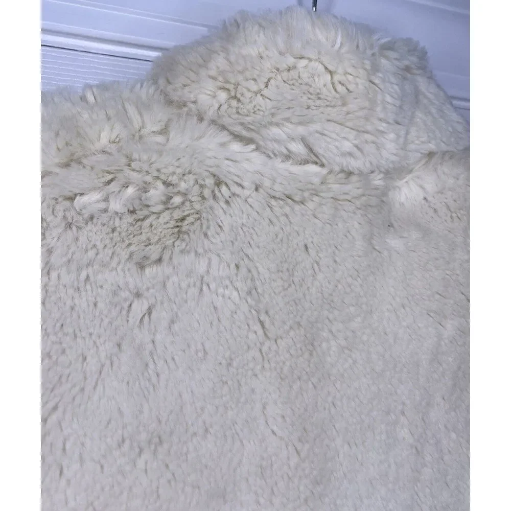 Patagonia Women's Lunar‎ Frost Faux Fur Full Zip Jacket Cream Large- Read - Picture 10 of 10